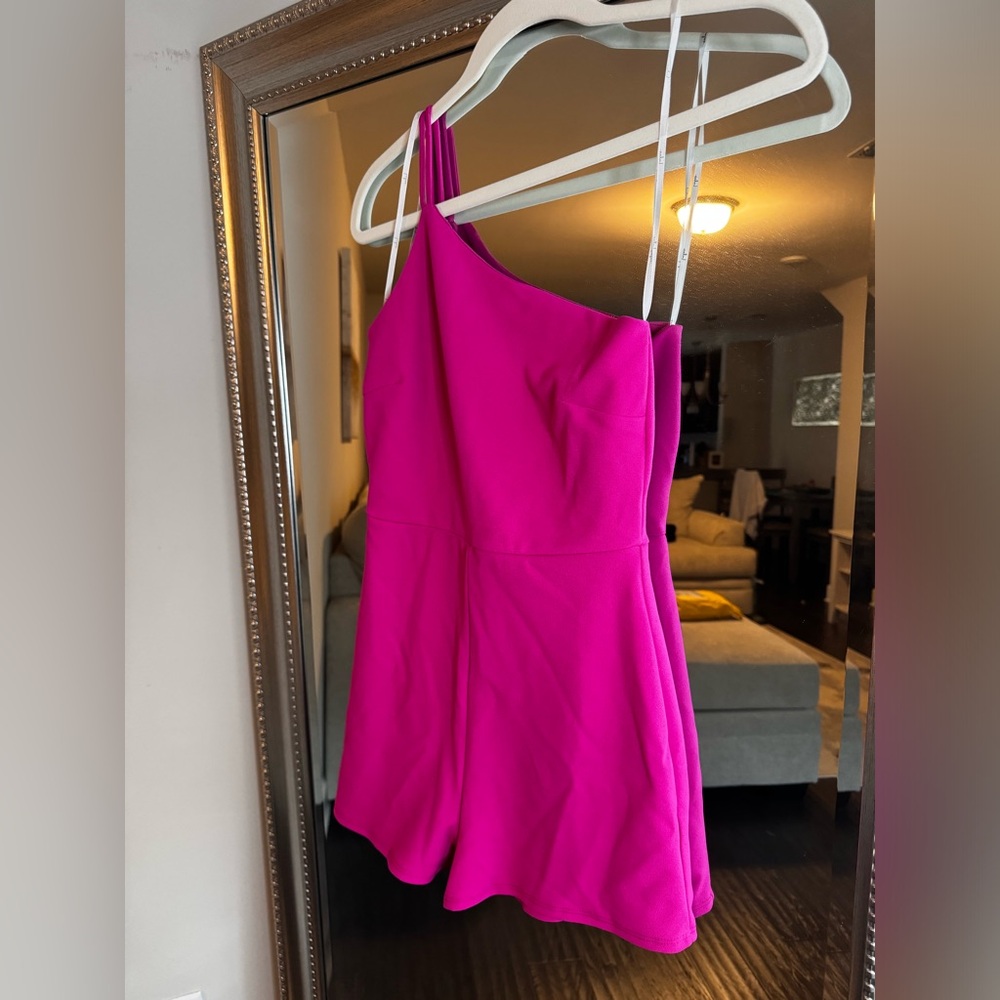 Lulu's Pink One-Shoulder Romper